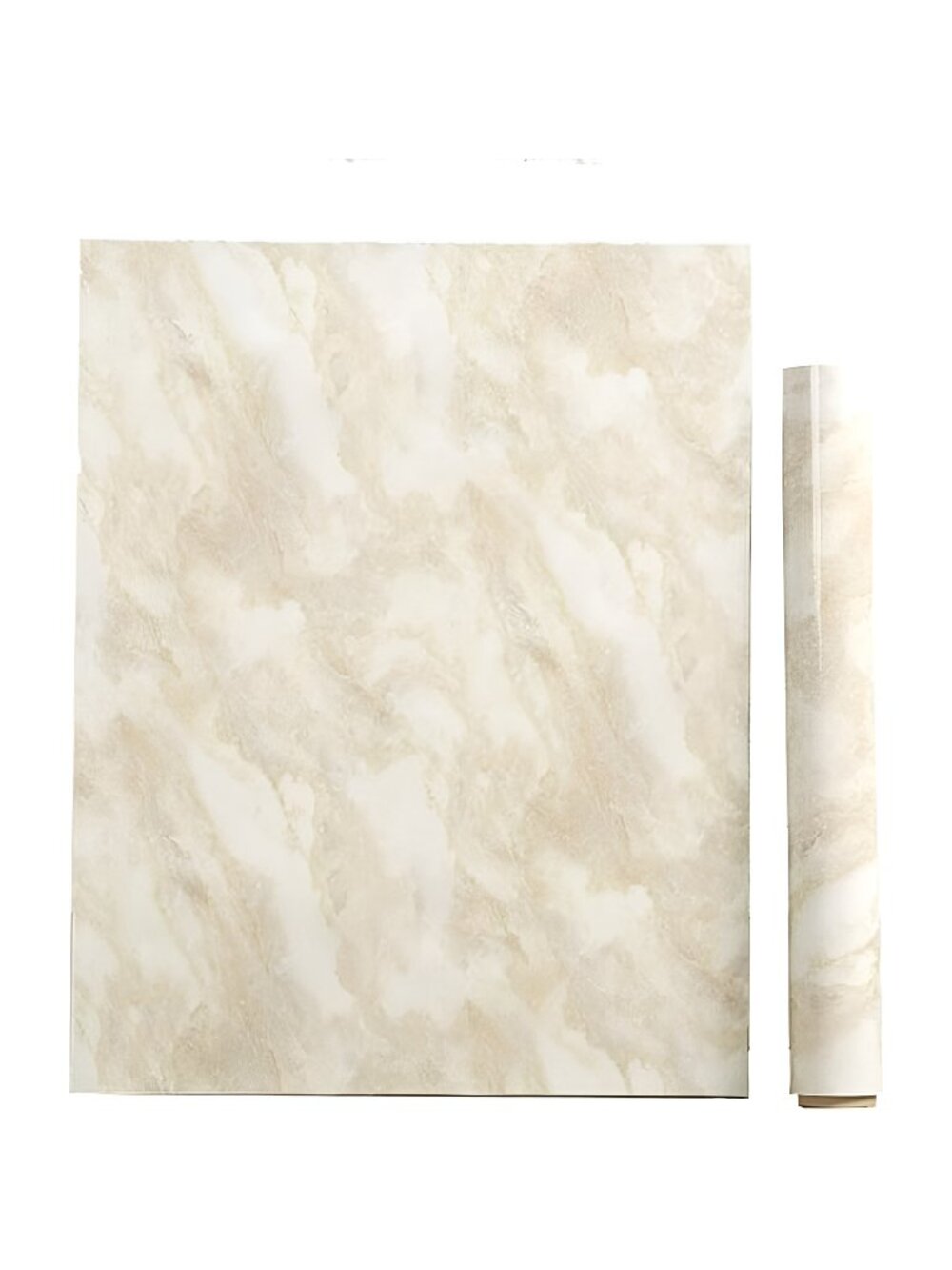 Removable Vinyl Beige Marble Contact Paper Waterproof Marble Wallpaper 15.7x117"